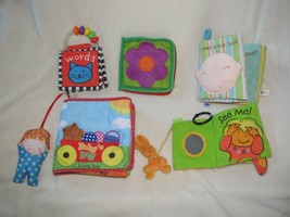 Set Lot 5 Soft Cloth Infant Baby Developmental Books Visual Development ... - $32.66