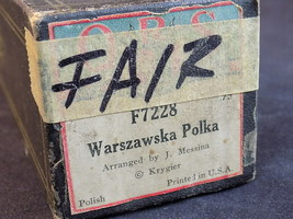 PLAYER PIANO SONG ROLL QRS F7228 WARSZAWSKA POLKA POLISH SONG WORD ROLL - $11.87