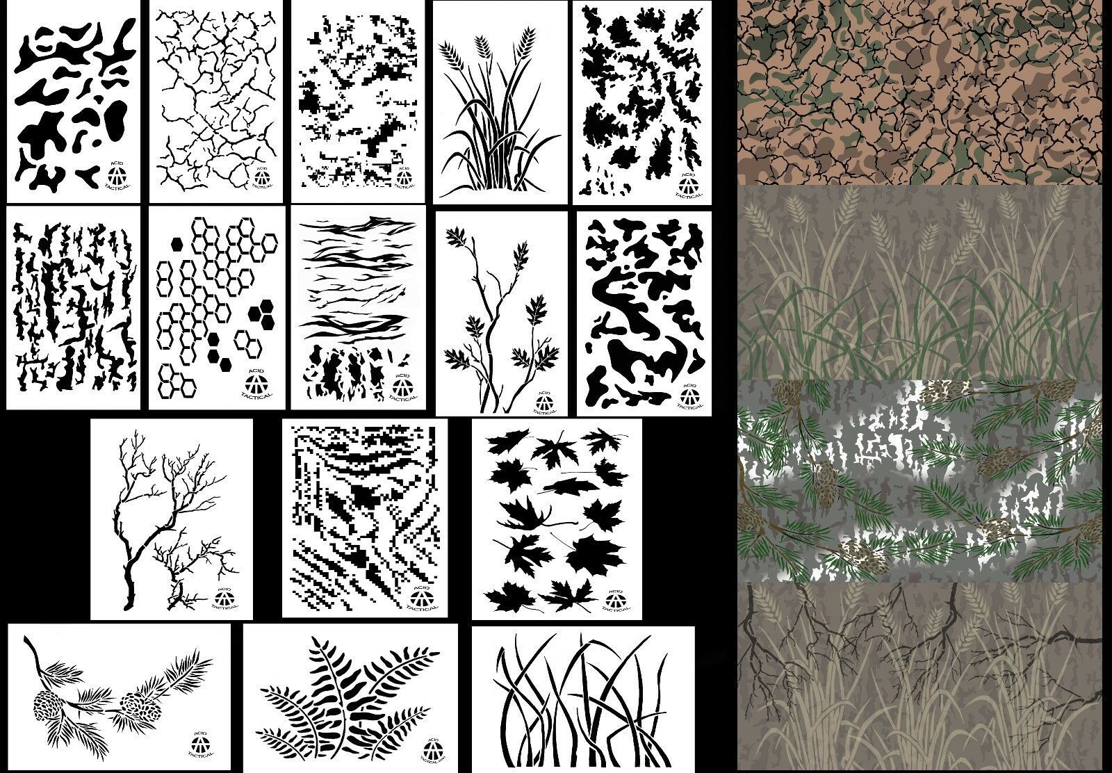 2Pack! Vinyl Airbrush Stencils 10 Mil Camouflage Duracoat 9x14&quot; Duck Boa... - $12.99