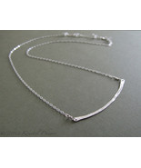 Sterling Bar Necklace - Eco-Friendly recycled hammered silver minimalist... - £22.35 GBP