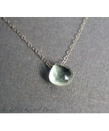 Green Amethyst necklace - Eco-friendly gift silver gold green prasiolite... - £22.33 GBP