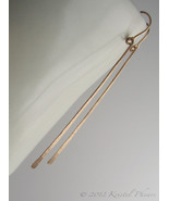 Long Gold Bar Earrings  - 14k gold-filled dangle earrings simple elegant modern  - $35.00