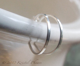 Tiny Sterling Hoops - reverse hoop earrings Sterling silver gift simple classic  - £9.49 GBP