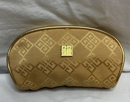 Vintage Givenchy Cosmetic Makeup Bag Coin Purse Gold With Logo - £42.17 GBP