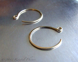 Small Gold Hoops, reverse hoop earrings 14k gold-filled simple minimal 3/4" 20mm - $18.00