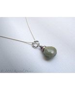 SALE - Chrysoberyl necklace - oxidized silver pendant eco-friendly earth... - £39.28 GBP