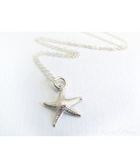 Starfish Necklace Sterling Silver - pendant necklace simple beach lovers... - £19.95 GBP