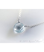 Sky Blue Topaz necklace, December Birthstone gift 14k gold-filled or ste... - £53.25 GBP