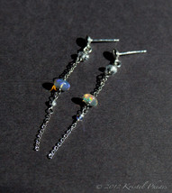 Opal Earrings - October Birthstone jewelry Sterling Silver dangle drop gift - £30.36 GBP