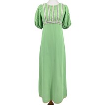 Vintage Dress Small Women&#39;s Regency Era handmade Jane Austen Bridgerton green  - £63.50 GBP