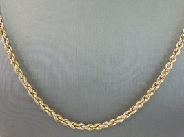 Heavy Vintage Estate 14K Yellow Gold  Rope Necklace 25.4g E4057 - £2,382.00 GBP