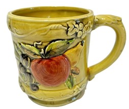 Geo Z Lefton 3746 Avocado Green Embossed Fruit Grape Cup Mug Retired Unique - £4.69 GBP