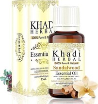 Khadi Herbal 100% Natural and Organic Sandalwood Essential Oil 15 ml (Pa... - $23.75