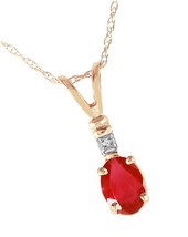 Galaxy Gold GG 14k Solid Yellow Gold Necklace 0.46 ct Ruby - £823.96 GBP