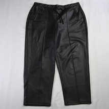 NEW Simply Vera XL Black Faux Leather Pull On Drawstring Womens Dress Pants - £15.95 GBP