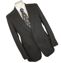 Mallards Pure Wool Sport Coat Mens Size 40R Pinstriped Gray Classic Jacket Lined - $29.68