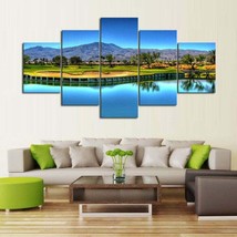 Multi Panel Print Desert Golf Course Canvas Wall Art Hole 5 Piece Mountain Sand - £22.23 GBP+