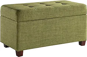 Metro Tufted Rectangular Storage Ottoman With Padded Upholstery And Soft... - £204.63 GBP