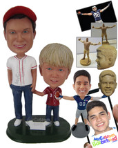 Personalized Bobblehead Baseball Loving Father And Son With A Baseball In Hand - - £124.69 GBP