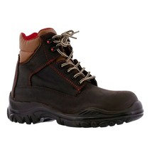 Mens Dark Brown Work Wear Boots Leather Laces Steel Toe Botas Trabajo - £50.76 GBP