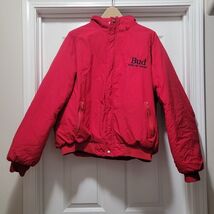 VTG Official Budweiser King Of Beers Red Puffer Jacket Full Zip Mens Sz ... - $44.72