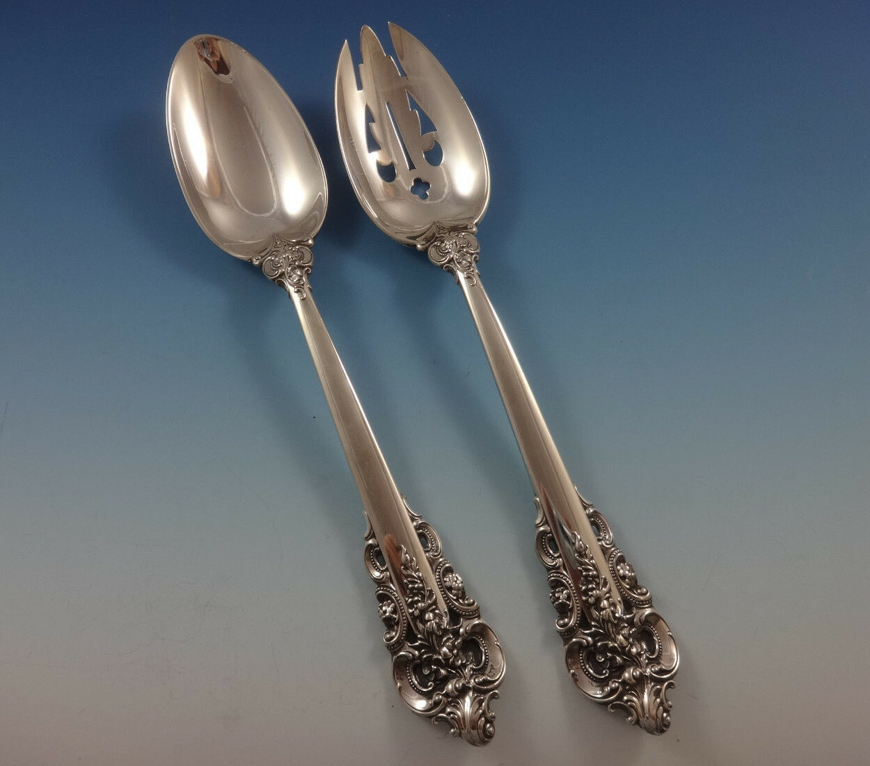Grande Baroque by Wallace Sterling Silver Flatware Set For 12 Service 64 Pieces Item image 5