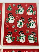 6 Vintage 1988 Hallmark SNOWMAN Christmas Holiday Winter Sticker Sheet Sheets - $12.87