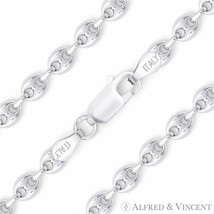 Italy 925 Sterling Silver 5.2mm Hollow Puffed Marina Mariner Link Chain Bracelet - £32.02 GBP+