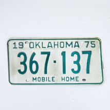1975 United States Oklahoma Base Mobile Home License Plate 367-137 - £14.78 GBP