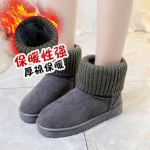 R new thickened warm snow boots with fleece and fashionable women s bread shoes size 36 thumb200