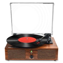 Vinyl Record Player Wireless Turntable With Built-In Speakers And Usb Belt-Drive - £71.96 GBP