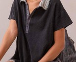 Pol Jody Casual Knit Polo Top Black - $34.00