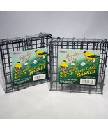 Set of 2 Hanging Wild Bird Suet Seed Cake Basket Attract Woodpecker 5&quot; S... - £9.49 GBP