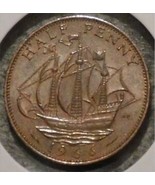 1966 British UK Half Penny coin Rest in peace Queen Elizabeth II Age 57 ... - £2.06 GBP