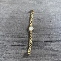 Elgin Women EG125N Dress Pave Gold Tone Oval Quartz Analog 17mm Watch 6 ... - $34.87