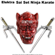 Japanese Kami Mask Sai Wall Mount Holder Red New - €19,60 EUR
