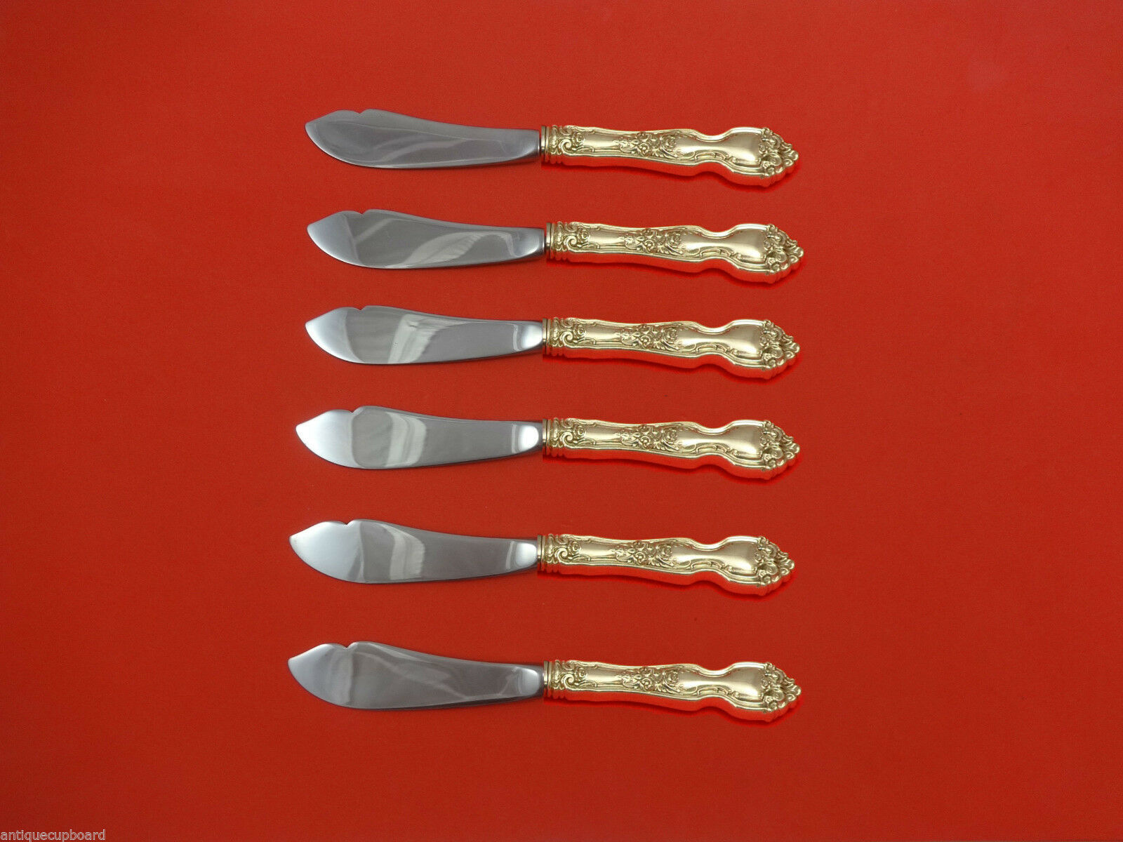 La Reine by Wallace Sterling Silver Trout Knife Set 6pc HHWS  Custom Made - £318.44 GBP