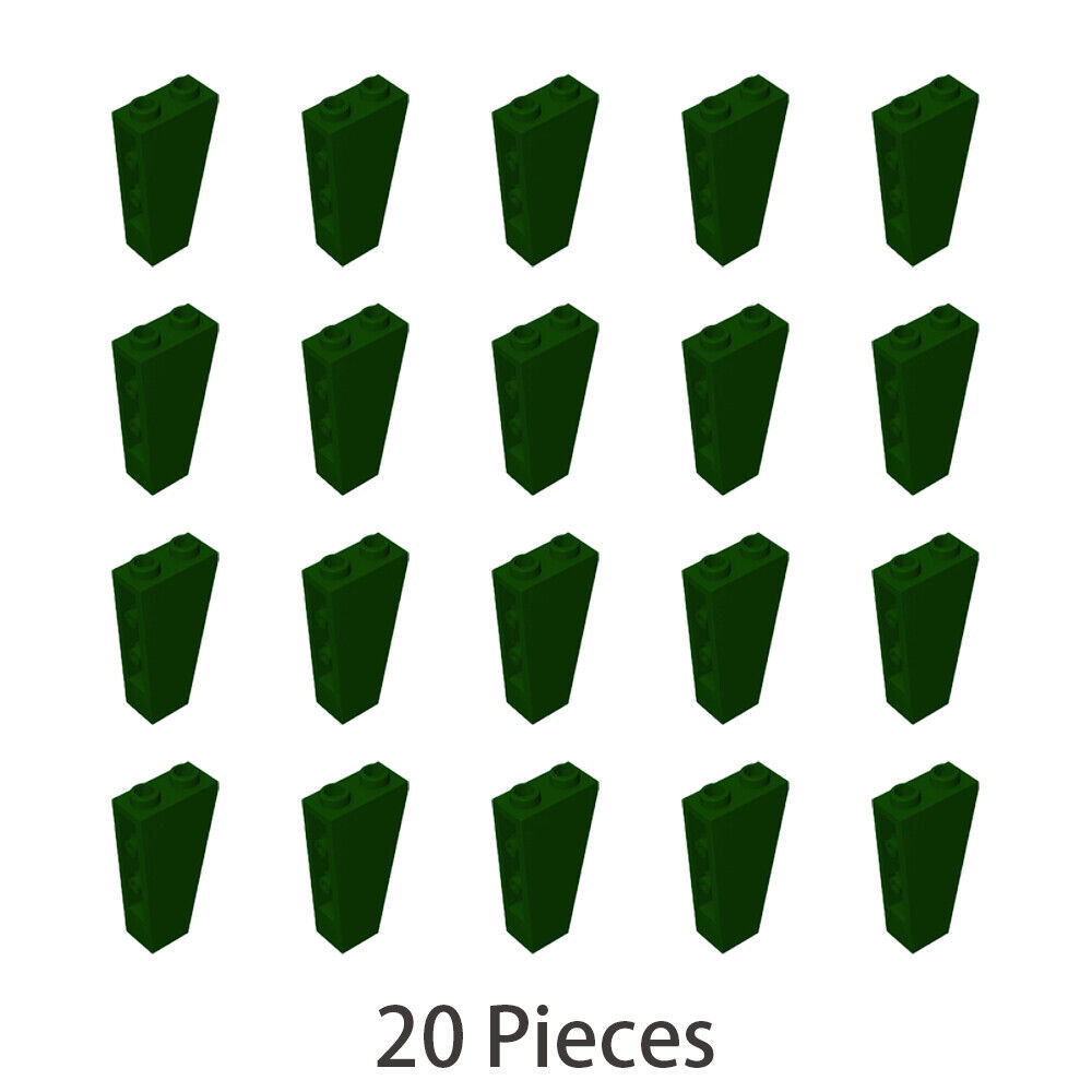 Part 2449 Slope Inverted 75° 2x1x3 Compatible Building Pieces 20x Dark G... - $7.78
