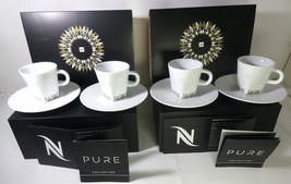 Nespresso Pure 2X2 Espresso coffee Cups &amp; 2X2 Saucers LE 2016,Box With S... - $600.00