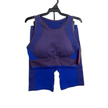 Ryka Set Bike Shorts Sports Bra Crop Top Tank Yoga 2 Piece Outfit Size M - $21.99