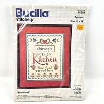 Vintage Bucilla Stitchery 11x14 Fine Food Needlework Kitchen Home Art Decor - $11.88