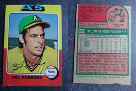 1975 Topps Mini #613 Bill Parsons Oakland A&#39;s Miscut Error Oddball Baseball Card - £3.91 GBP