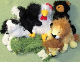 Webkinz Fuzzy Lot Of 7 Plush Animals Chicken Lions Lizard Skunk Bear Stuffed Toy - £17.72 GBP