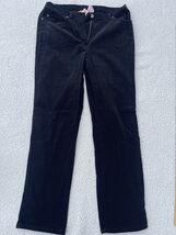 Ruby Rd Black Corduroy Pants Size 10 Stretch &amp; Some Elastic Waist Straig... - $14.00
