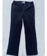 Ruby Rd Black Corduroy Pants Size 10 Stretch &amp; Some Elastic Waist Straig... - $257.57 MXN