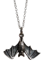Bat Pendant Necklace 925 Silver Realistic Nosferatu Vampire Bat 18&quot; Chain Boxed - £27.54 GBP