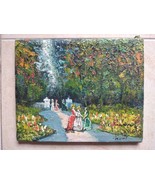 Vtg Oil Painting Signed Tommasini Victorian Ladies in Royal Garden 20.5 ... - €144,78 EUR