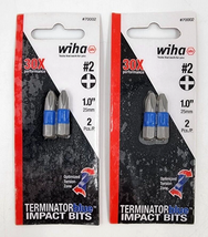 Wiha Tools Terminator Blue Impact Bits #2 Phillips Head 2 pc. 1.0 in Lot of 2 - £7.90 GBP