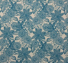 RICHLOOM FERNDALE TURQUOISE BLUE WHITE FLORAL LEAF MULTIUSE FABRIC BY YA... - £7.71 GBP