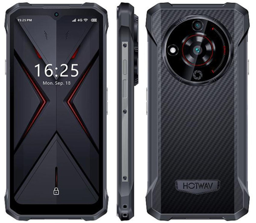 HOTWAV T7 Rugged 4gb 128gb Waterproof Face Id 6.52" Android 4G Smartphone Black